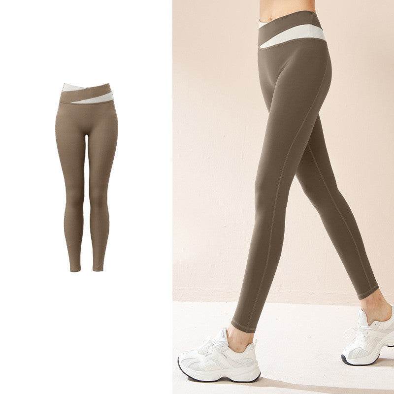 Spliced High Waist Yoga Pants Butt Lift Seamless Leggings Quick-drying Running Sports Fitness Pant For Womens Clothing - MYLUXURY LANE ENTERPRISE