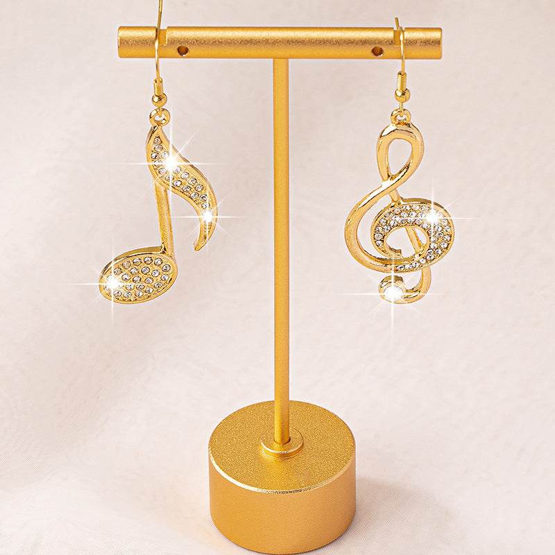 Female Gemstone Note Exaggerated Personality Earrings - MYLUXURY LANE ENTERPRISE