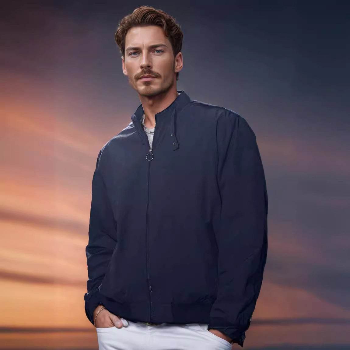 Solid Color Zip Ribbed Jacket Coat - MYLUXURY LANE ENTERPRISE