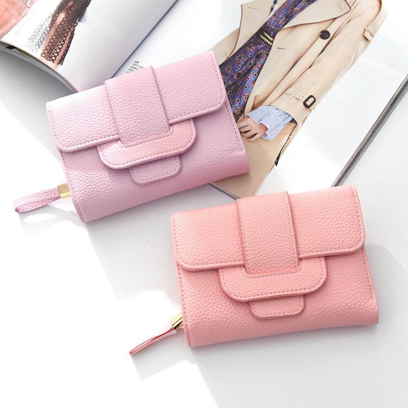 New Ladies Wallet Fashion Lychee Pattern Buckle - MYLUXURY LANE ENTERPRISE