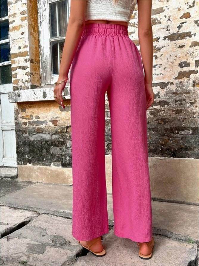 Casual Elastic High Waist Loose Trousers - MYLUXURY LANE ENTERPRISE