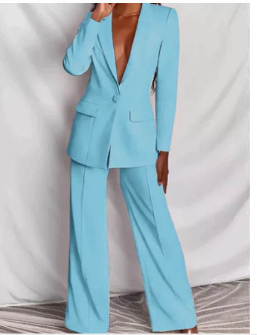 Fashion Business Women's Clothing Long Sleeve Trousers Suit - MYLUXURY LANE ENTERPRISE