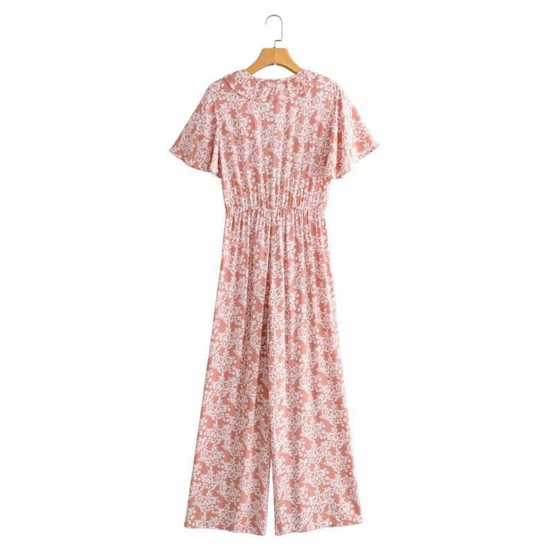 Printed Jumpsuit With Tie On Chest - MYLUXURY LANE ENTERPRISE