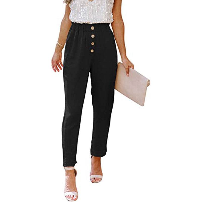 Women's Casual Loose And Comfortable Pant Belt Pocket Elastic Pants - MYLUXURY LANE ENTERPRISE