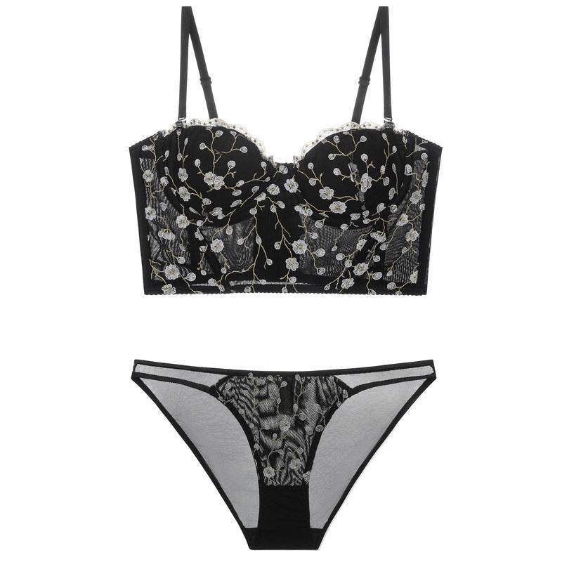 Vintage Embroidered Lingerie Thin Push Up Bra - MYLUXURY LANE ENTERPRISE
