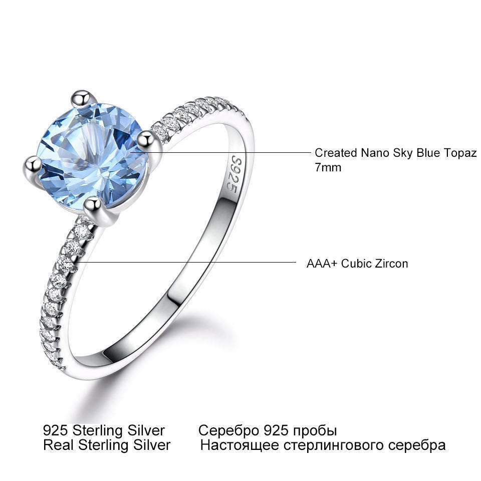 S925 Sterling Silver Sky Blue Topaz Rhinestone Zircon Light Luxury Square Ring - MYLUXURY LANE ENTERPRISE