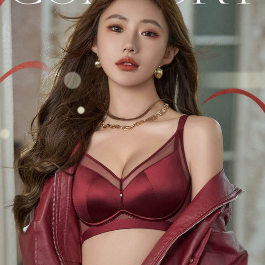 Satin Mesh Bra Medium-weight Cup Wireless Backless Bra - MYLUXURY LANE ENTERPRISE