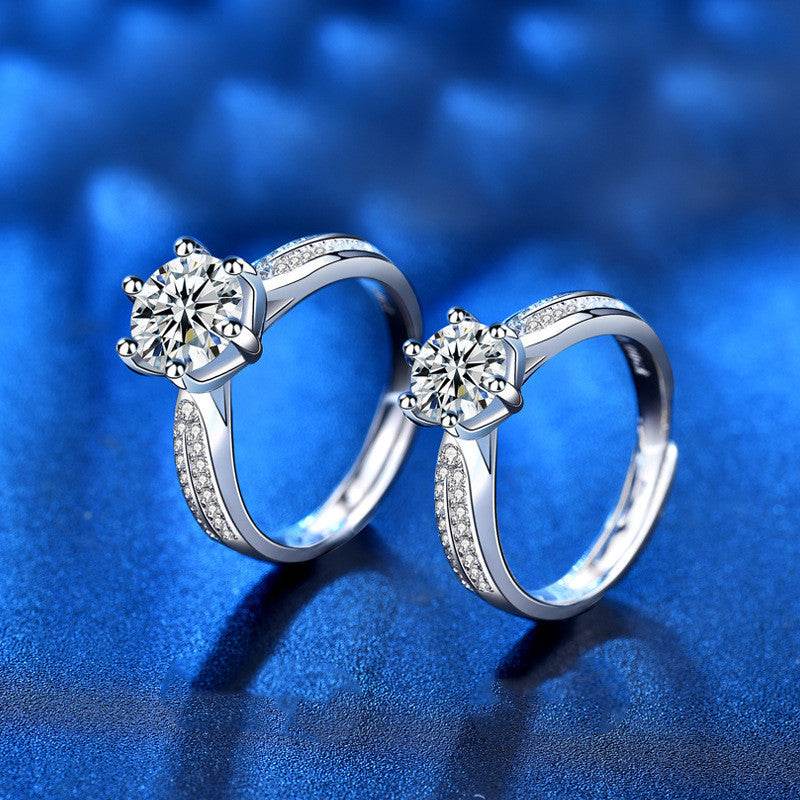 Women's Fashion Sterling Silver Moissanite Ring - MYLUXURY LANE ENTERPRISE