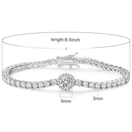 Classic 18K Gold Electroplated Zircon High-grade Tennis Bracelet Full Diamond European And American Hip Hop Style Personality - MYLUXURY LANE ENTERPRISE