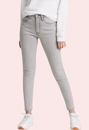 High Rise Skinny Jeans in Gray with Low Stretch - MYLUXURY LANE ENTERPRISE
