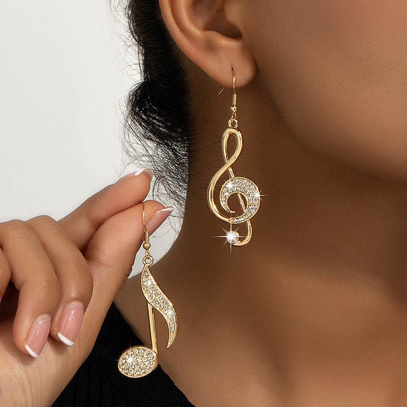 Female Gemstone Note Exaggerated Personality Earrings - MYLUXURY LANE ENTERPRISE