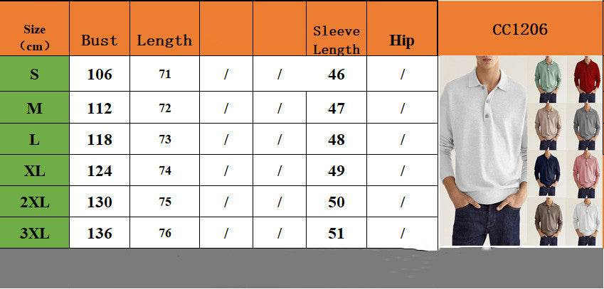 New Autumn Long Sleeve V-neck Buttons Men's Casual Jacket Polo Shirt - MYLUXURY LANE ENTERPRISE