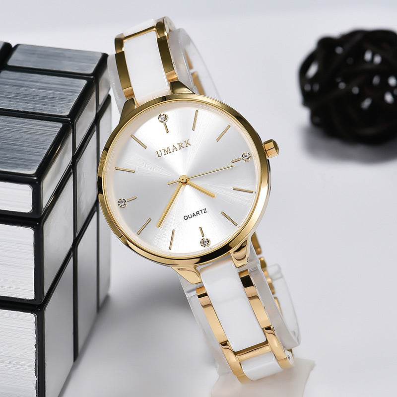 Ladies Ceramic Diamonds Waterproof Quartz Watch - MYLUXURY LANE ENTERPRISE
