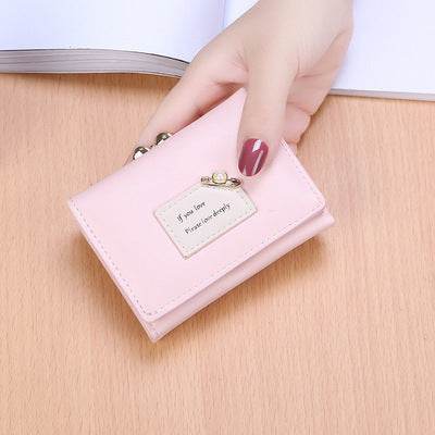 Ladies Simple Leather Short Folding Wallet - MYLUXURY LANE ENTERPRISE