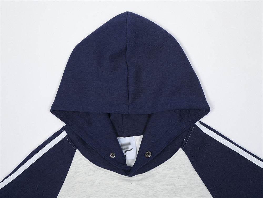 Stitching Contrast Color Hooded Loose Sweater Men - MYLUXURY LANE ENTERPRISE