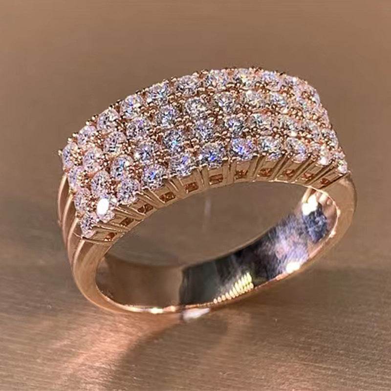 Inlaid Zircon Female Shiny Ring Geometry - MYLUXURY LANE ENTERPRISE