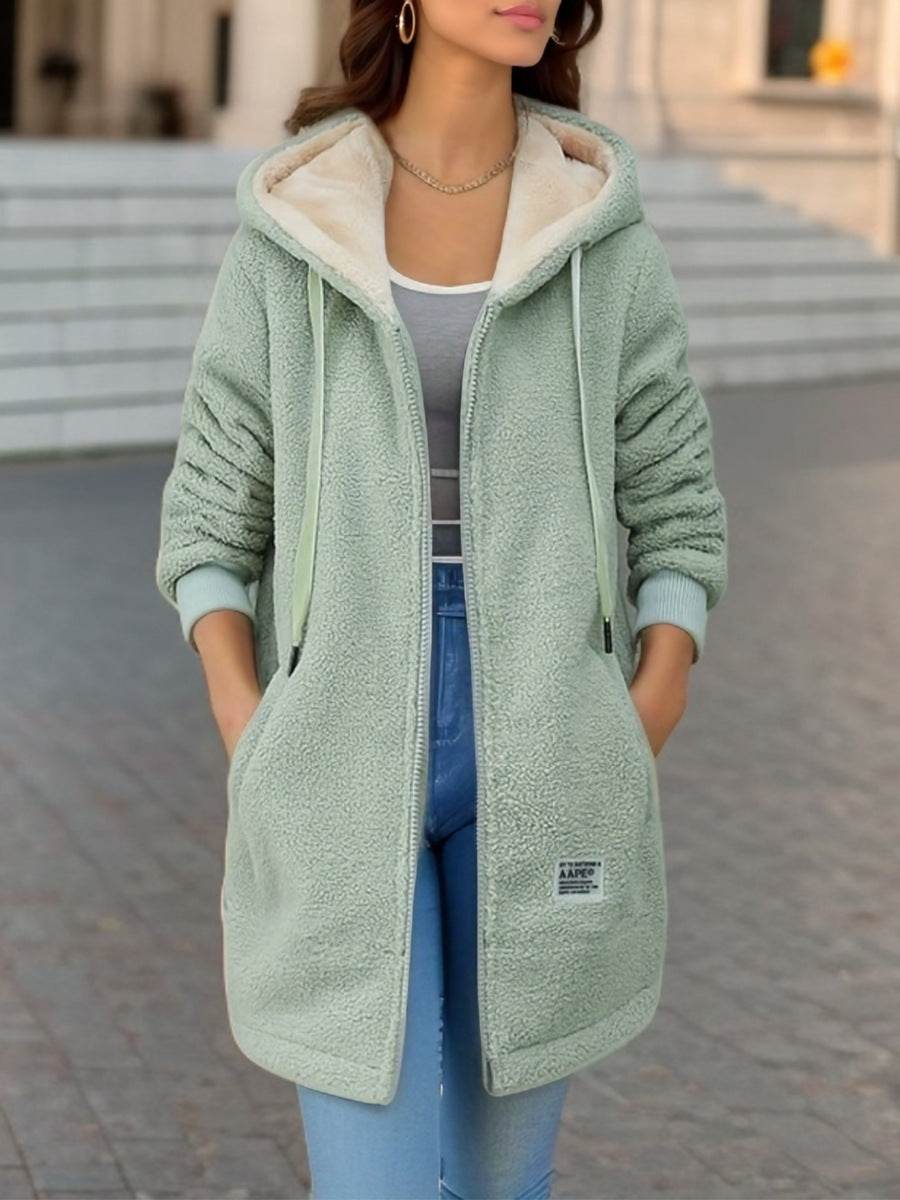 Fleece-lined Mid-length Cashmere Hoodie - MYLUXURY LANE ENTERPRISE