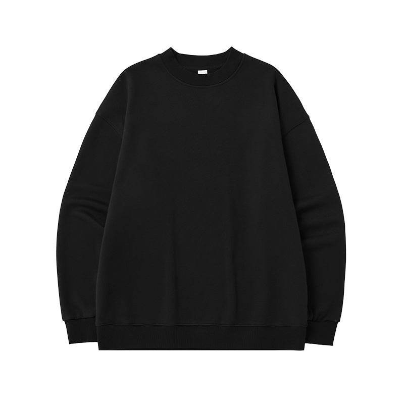 Men's Single-layer Fleece-lined Round Neck Sweater Loose Casual Top - MYLUXURY LANE ENTERPRISE