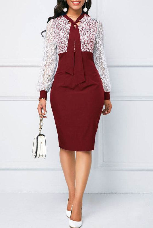 Lace office elegant dress - MYLUXURY LANE ENTERPRISE