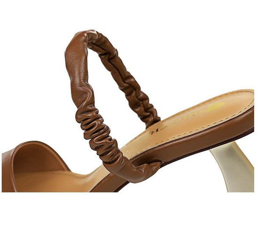 Shallow Mouth Pointed Toe Hollow One Word Belt Summer Sandals And Slippers - MYLUXURY LANE ENTERPRISE