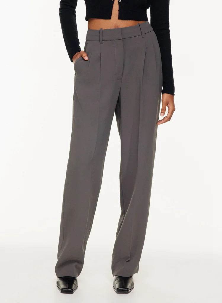 High Waist Straight Trousers With Pockets Wide Leg Casual Pants For Women - MYLUXURY LANE ENTERPRISE