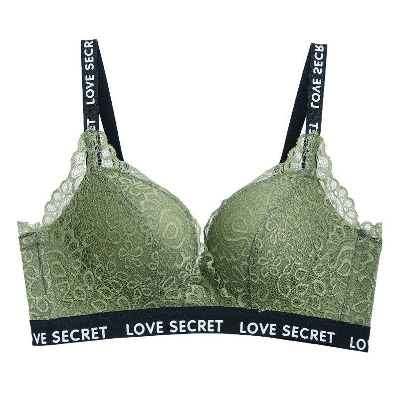 European And American Lace Seamless And No Steel Ring Gathered Thick Underwear Women's Breast Adjustment Bra Set - MYLUXURY LANE ENTERPRISE