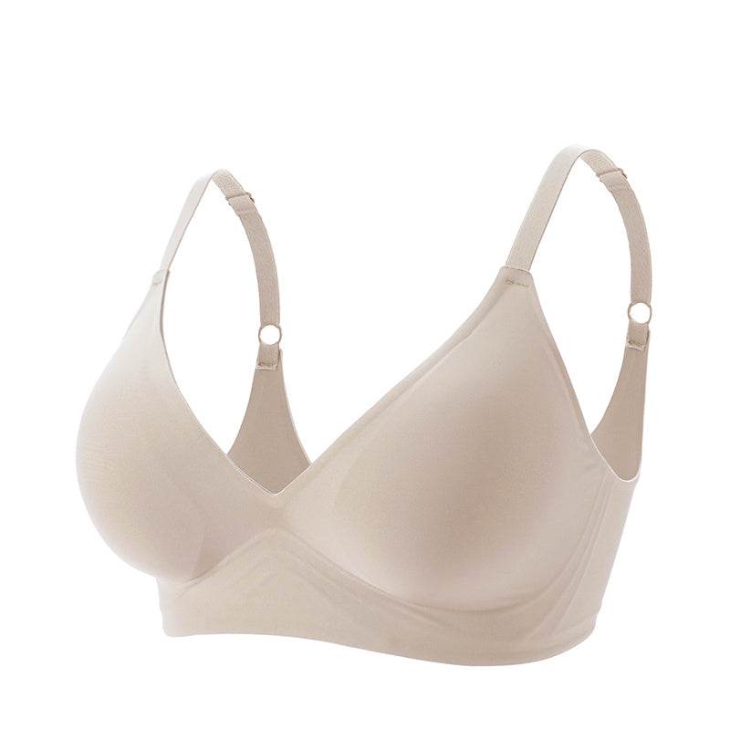 New Jelly Rubber Underwear Female No Steel Ring Small Chest Gather Beautiful Back Seamless Sleep Bra Set - MYLUXURY LANE ENTERPRISE
