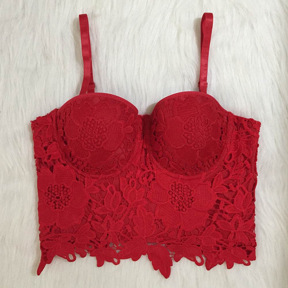 Lace cropped slim sling bra - MYLUXURY LANE ENTERPRISE