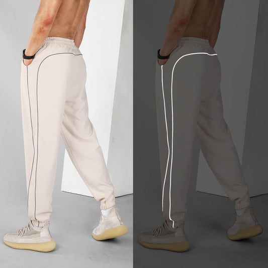 Running Training Reflective Ankle-tied Slim Fit Exercise Casual Pants Men - MYLUXURY LANE ENTERPRISE