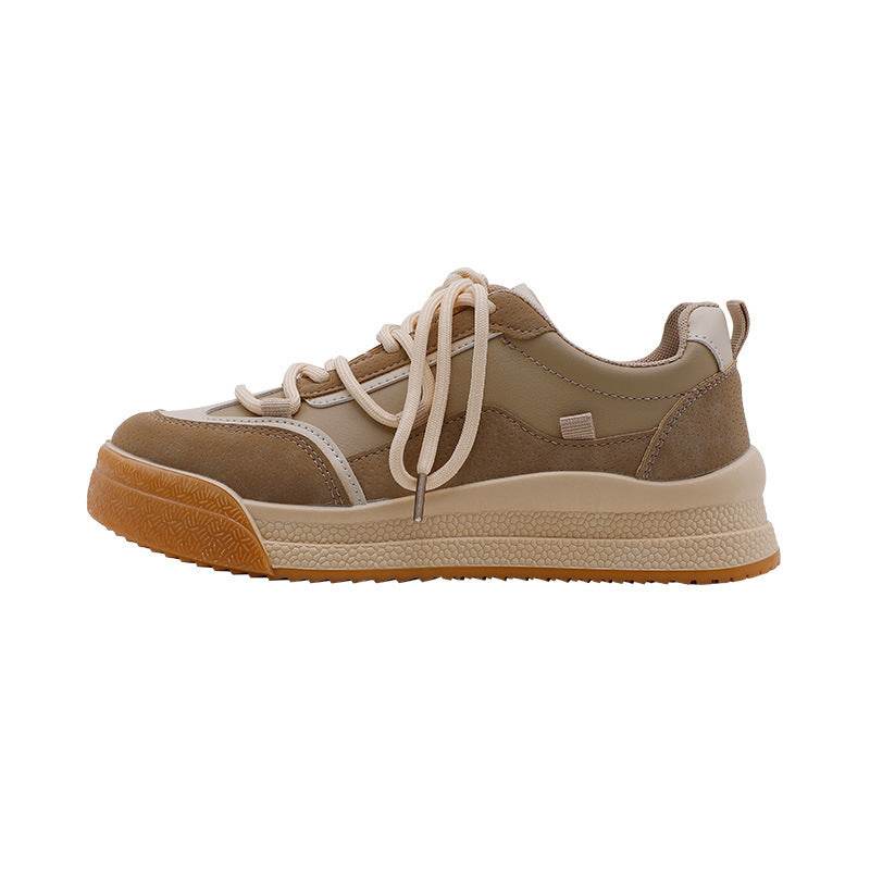 Womens Casual Sneakers Back To Milk Tea Tone Thick Sole Shoes - MYLUXURY LANE ENTERPRISE