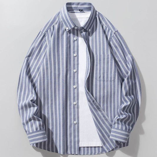 Men's Oxford Long-sleeved Shirt - MYLUXURY LANE ENTERPRISE