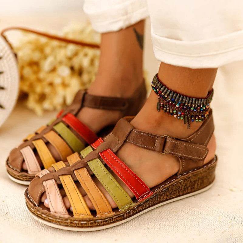European And American Ladies Summer Round Toe Flat Bottom Viscose Shoes Sandals - MYLUXURY LANE ENTERPRISE