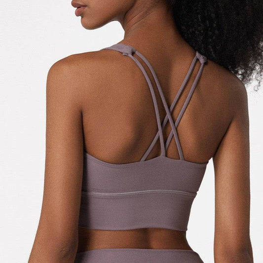 Cross Back Sports Push Up Shape Yoga Bra - MYLUXURY LANE ENTERPRISE