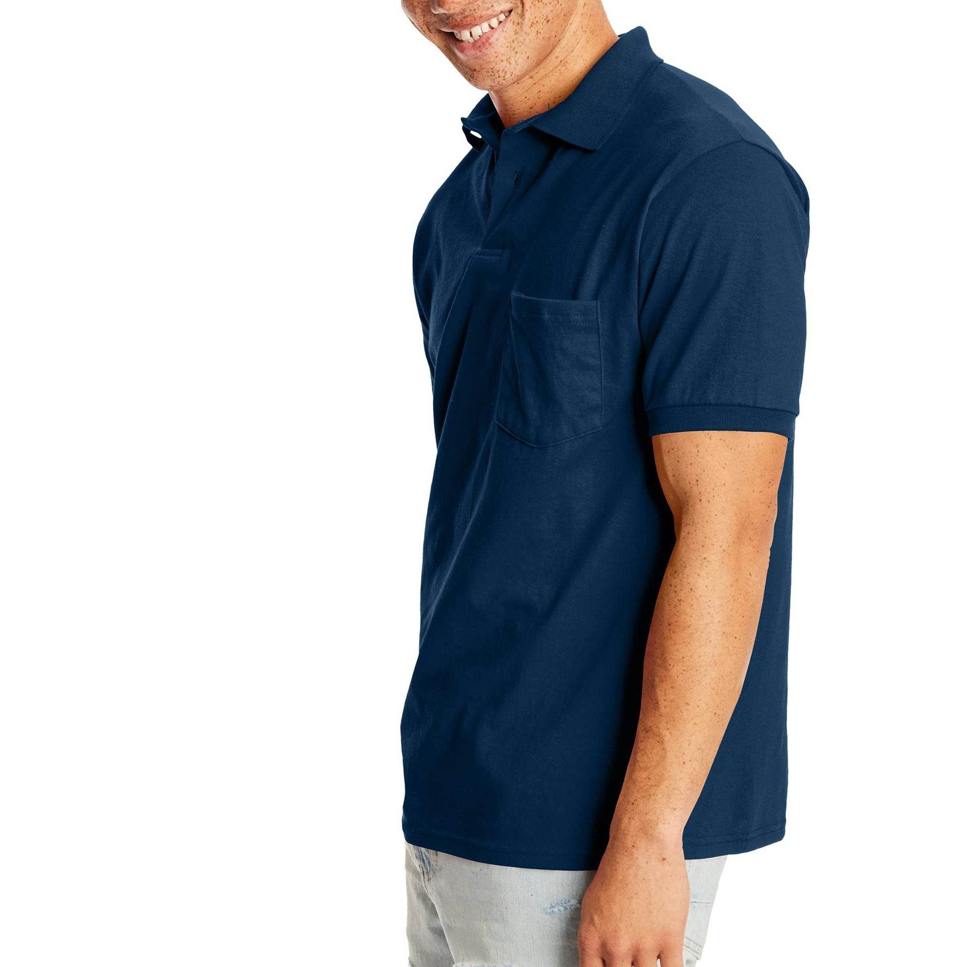Men's Business Casual Solid Color Pocket Polo Shirt Short Sleeve Plus Size T-shirt - MYLUXURY LANE ENTERPRISE