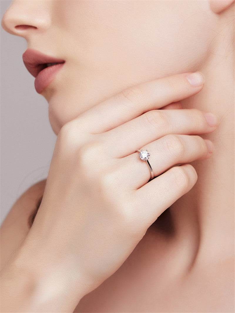 Half Of The Country Simulation Small Diamond Wedding Ring - MYLUXURY LANE ENTERPRISE