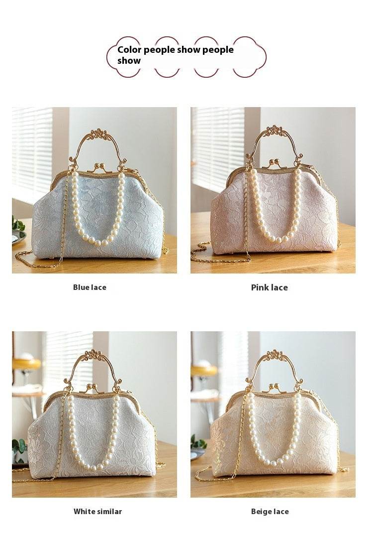 Women's Large-capacity Lace Clip Shoulder Handbag - MYLUXURY LANE ENTERPRISE