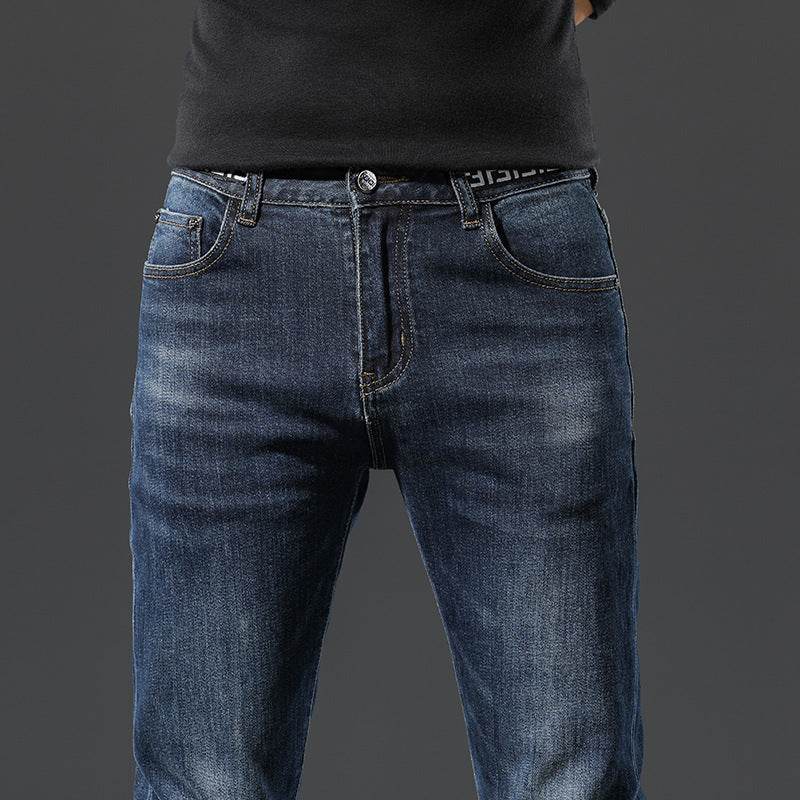 Autumn and Winter New Thick Korean Style Slim Men's Jeans - MYLUXURY LANE ENTERPRISE