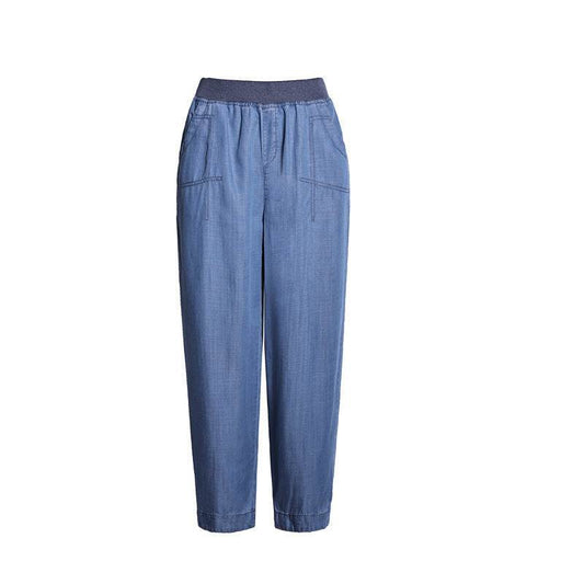 Draped Tencel denim harem pants - MYLUXURY LANE ENTERPRISE