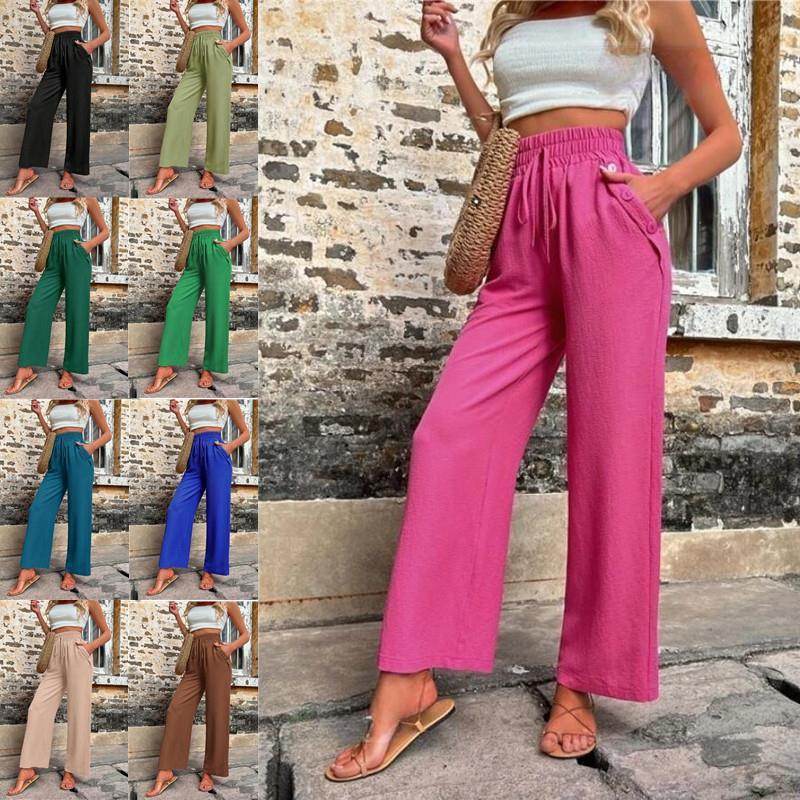 Casual Elastic High Waist Loose Trousers - MYLUXURY LANE ENTERPRISE