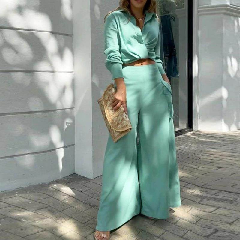 Solid Color Loose Pockets Fashion Casual Set - MYLUXURY LANE ENTERPRISE