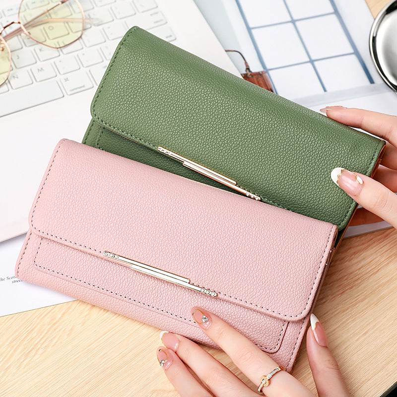 New Ladies' Purse Tri-fold Litchi Pattern - MYLUXURY LANE ENTERPRISE