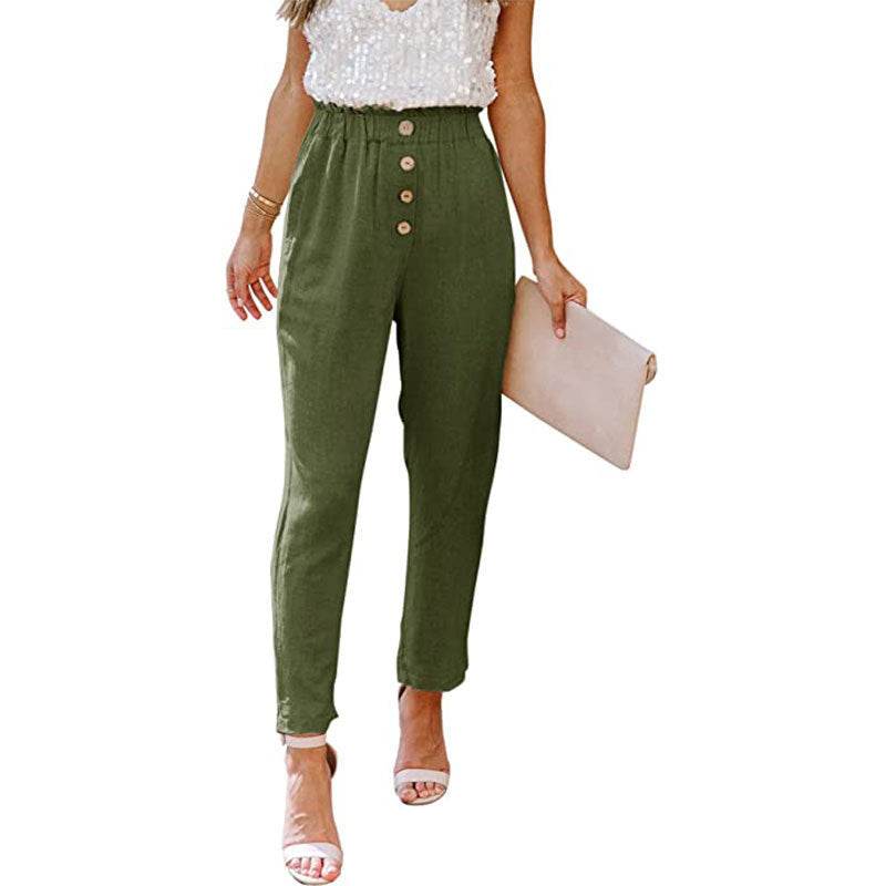 Women's Casual Loose And Comfortable Pant Belt Pocket Elastic Pants - MYLUXURY LANE ENTERPRISE