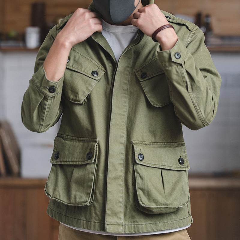 American Retro Heavy Washed Overalls Coat Design Fashion Brand Multi-pocket - MYLUXURY LANE ENTERPRISE