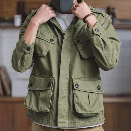 American Retro Heavy Washed Overalls Coat Design Fashion Brand Multi-pocket - MYLUXURY LANE ENTERPRISE