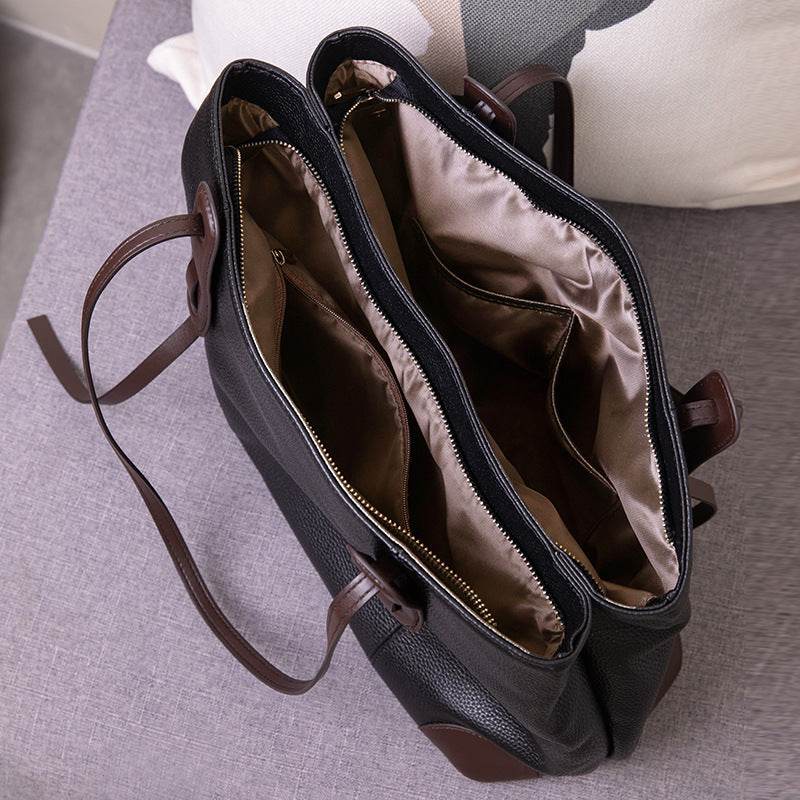 Women's One-shoulder Large Capacity High-grade Sense Leather Handbag - MYLUXURY LANE ENTERPRISE