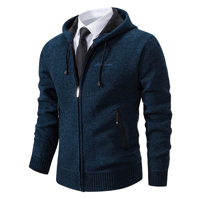 Men's Solid Color Sweater Cardigan Knitted Coat - MYLUXURY LANE ENTERPRISE