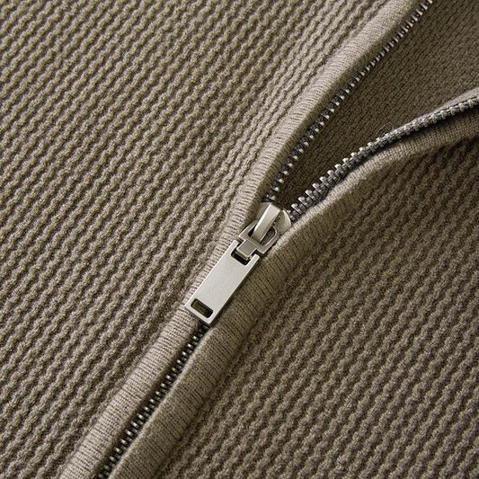 Cardigan Men's Sweater Zipper Solid Color Round Neck - MYLUXURY LANE ENTERPRISE