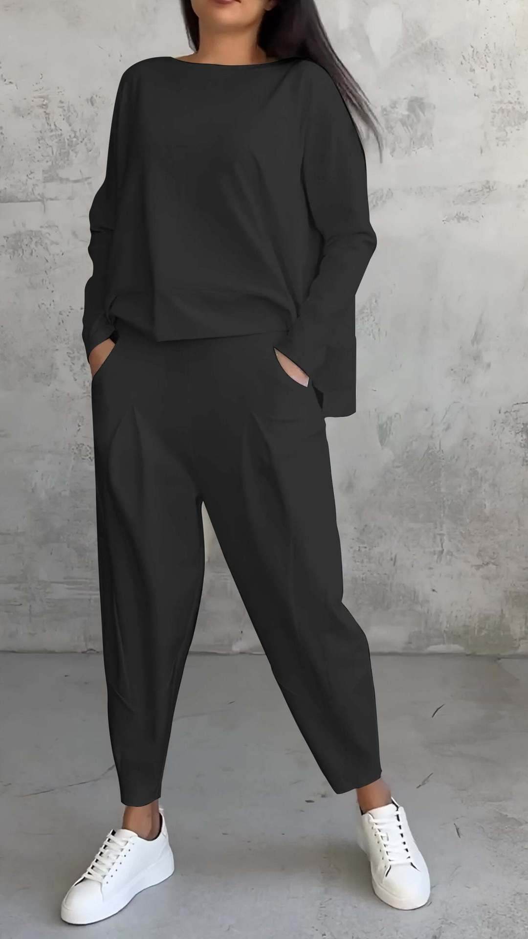 Women's Irregular Design Long-sleeved Sweater Harem Pants Suit - MYLUXURY LANE ENTERPRISE