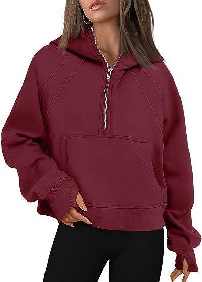 Zipper Hoodies Sweatshirts With Pocket Loose Sport Tops Long Sleeve Pullover Sweaters Winter Fall Outfits Women Clothing - MYLUXURY LANE ENTERPRISE