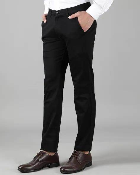 Polyester Blend Solid Slim Fit Mens Formal Trouser - MYLUXURY LANE ENTERPRISE